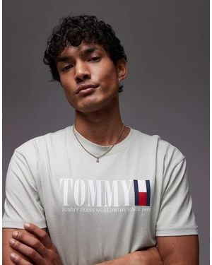 Tommy Hilfiger Linear Flag Logo T-shirt - Metallic