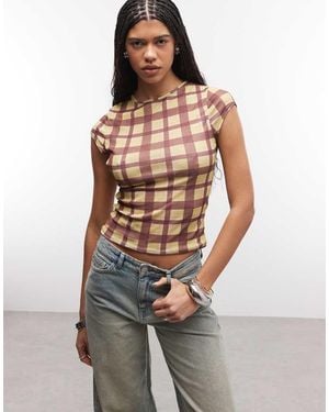 Reclaimed Vintage Check Mesh T-shirt - Green