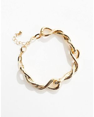 ASOS Bracciale Dorato Con Catena Attorcigliata - Metallizzato