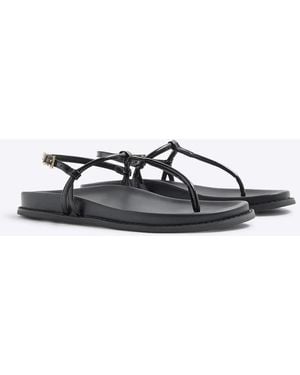 River Island Toe Thong Footbed Sandals - White