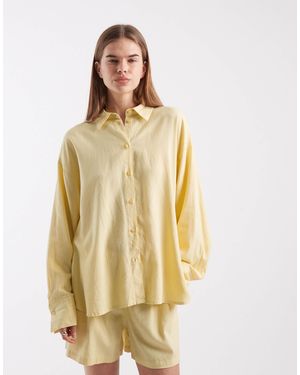 JJXX Co Ord Linen Blend Shirt - Metallic