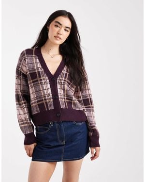 New Look Plaid Cardigan - Blue