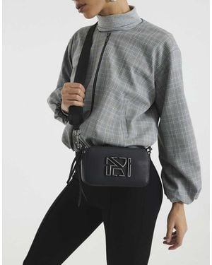 River Island Faux Leather Crossbody Camera Bag - Grey