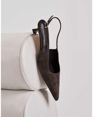 Tony Bianco Crush Kitten Heel Slingback Shoes - Brown