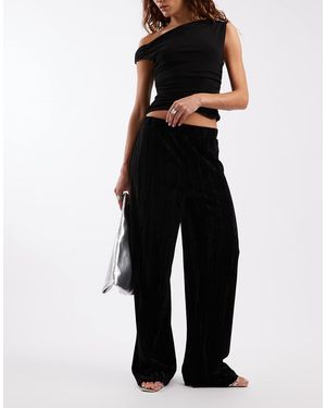 ONLY Velvet Wide Leg Pull On Trousers - Black