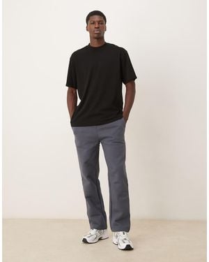 ASOS Premium Heavyweight Straight Leg Joggers - Blue