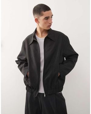 Collusion Chaqueta Bomber De Sastre Con Raya Diplomática De -Negro