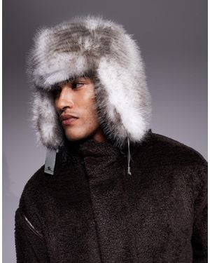 ASOS Fur Trapper Hat - Gray
