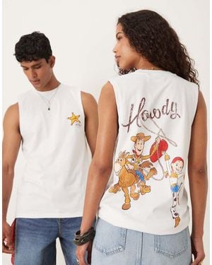 ASOS Top Extragrande Sin Mangas Con Estampados De "Toy Story" De Disney Pixar De - Blanco