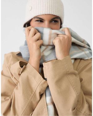 Stradivarius Basic Geruite Sjaal - Naturel