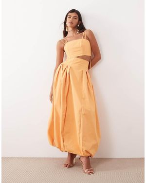 ARRANGE Co-ord High Waisted Bubble Midi Skirt - Natural