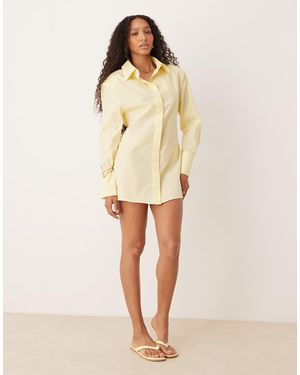 ASOS Cinched Shirt Mini Dress - Natural