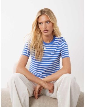 ARKET Camisa Azul A Rayas De Algodón Puro