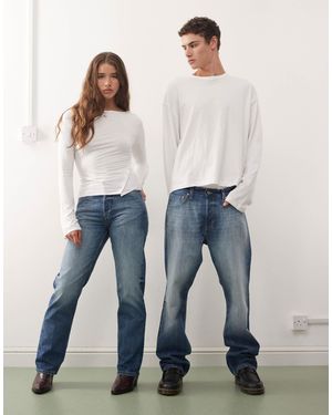 Weekday Orbit Unisex Mid Waist Straight Leg Jeans - Blue
