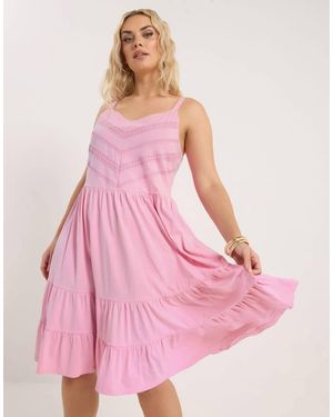 Yours Clothing Mini Beach Dress - Pink
