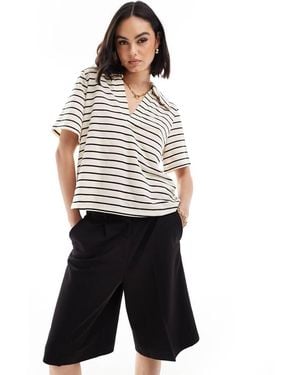 Vila Knitted Polo Top - White