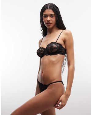 ASOS Lola Lace Tanga Brazilian Briefs - Black