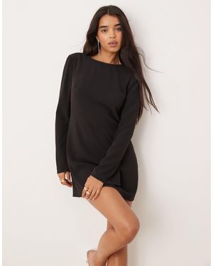 EVER NEW Long Sleeve Embellished Back Mini Dress - Black