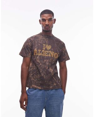 No Problemo Camiseta Con Estampado De Camuflaje Oscuro Y Aplicación "Alien" De Algodón De - Morado