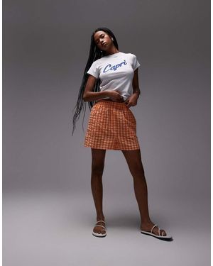 TOPSHOP Pantaloncini Boxer Testurizzati A Quadri - Grigio