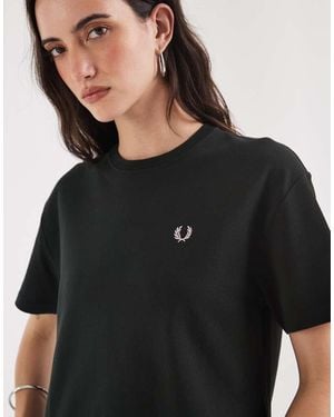Fred Perry Contrast Hem Pique T-shirt - Black
