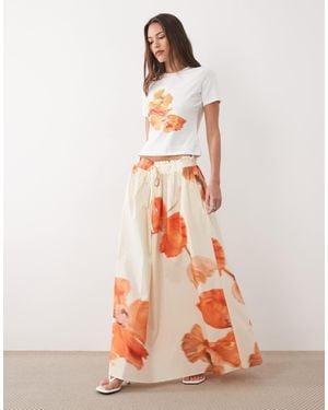 Never Fully Dressed Cotton Full Maxi Skirt - Orange