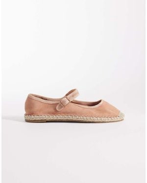 ASOS Bailarinas Rosa Estilo Merceditas Con Suela De Alpargata Jasmine De