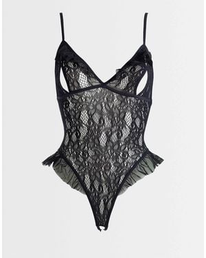 Ann Summers Extravaganza Crotchless Teddy Bodysuit - Black