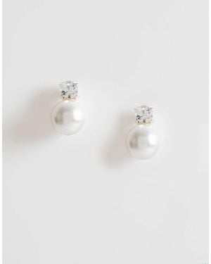 Kingsley Ryan Pearl And Gem Stud Earrings - White