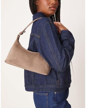 ASOS Faux Suede 90s Shoulder Bag - Blue