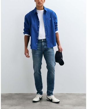 Lacoste Slim-Fit Jeans Van Denim Met Medium Wassing - Blauw