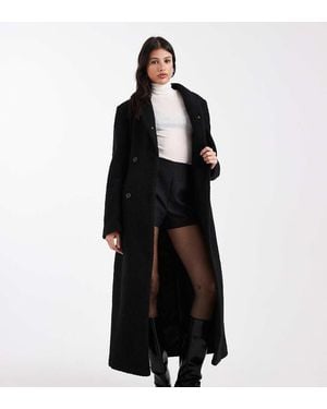 ASOS Asos Design Tall Sculpted Bouclé High Neck Formal Coat - Black