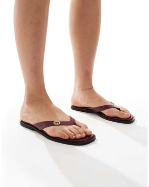 New Look Infradito Bordeaux - Bianco