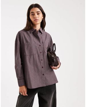 ONLY Oversized Check Shirt - Purple