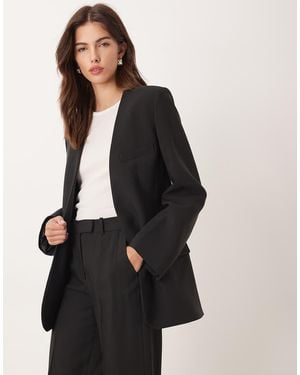 Mango Capsule Collarless Blazer Co-ord - Black