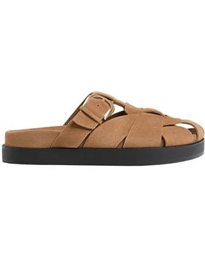 Stradivarius Sandales ajourées en cuir - beige - Marron