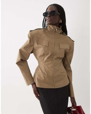 ASOS Utility Blazer Met Strikceintuur - Bruin