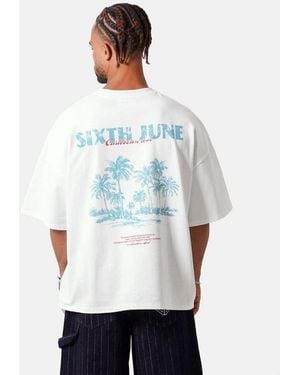Sixth June T-Shirt A Maniche Corte Bianca Con Stampa Dei Caraibi - Bianco