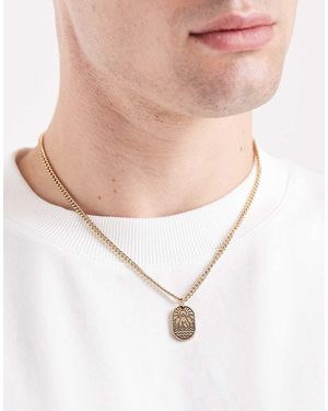 Classics 77 Mountain Engraved Pendant Chain Necklace - Natural