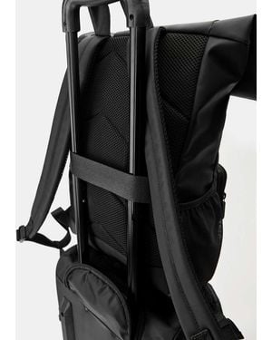 Pull&Bear Rubberised Flap Backpack - Black