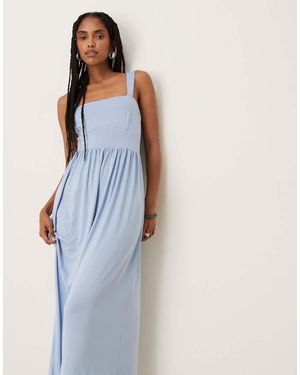 ASOS Square Neck Midi Dress - Blue