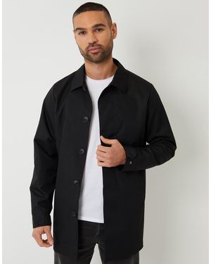 Threadbare Showerproof Longline Tailored Mac - Black
