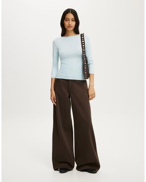 Cotton On Close Knit Boat Neck - White