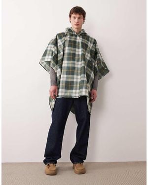 Barbour Tartan Showerproof Poncho - Natural