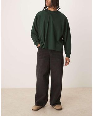 ASOS Vaqueros Negro Lavado Muy Holgados Con Pinzas De - Verde