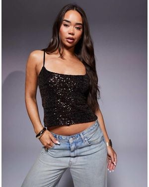 ASOS Sequin Cami Top - Black