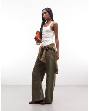 ASOS Cargo Pants With Knee Seams - Natural