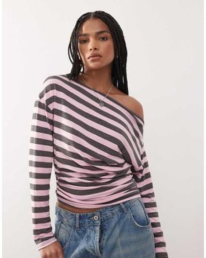 Collusion Off-shoulder Top - Pink