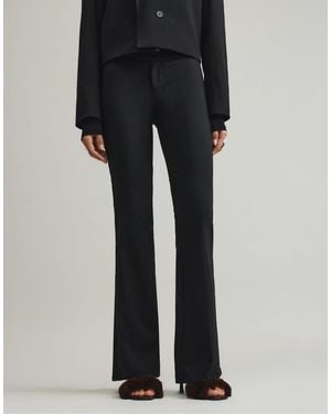 Pull&Bear Mid-waist Flared Trousers - Black