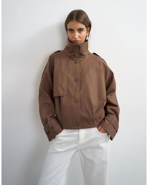 TOPSHOP Cropped Trench - Brown